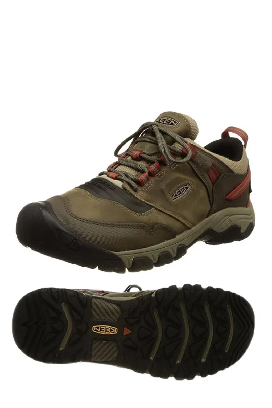 Men's Ridge Flex Waterproof Hiking Shoes In Timberwolf/ketchup