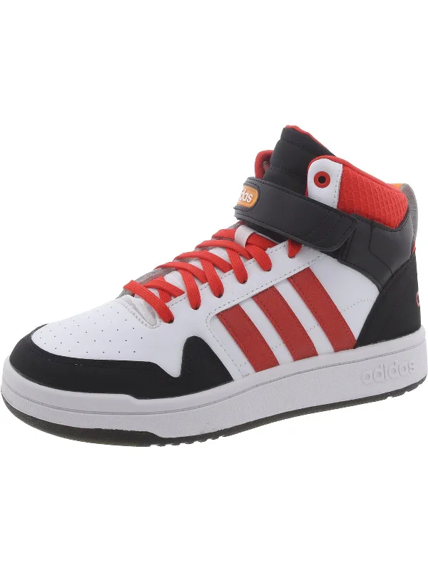 Positive Mid Mens Faux Leather Lace-Up Basketball Shoes