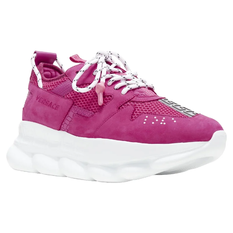 Men's Versatile Shoes Versace Chain Reaction Blowzy Suede Low Top Chunky Sneaker